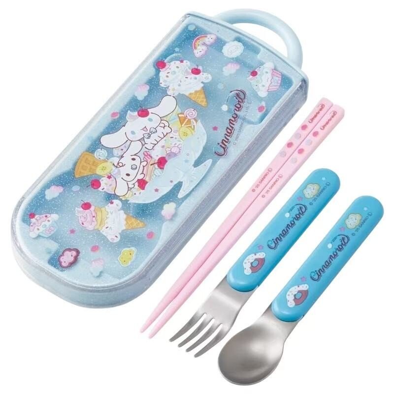Skater Antibacterial Dishwasher-Safe Sliding Cutlery Set - Cinnamoroll - Princess and the Pea Boutique