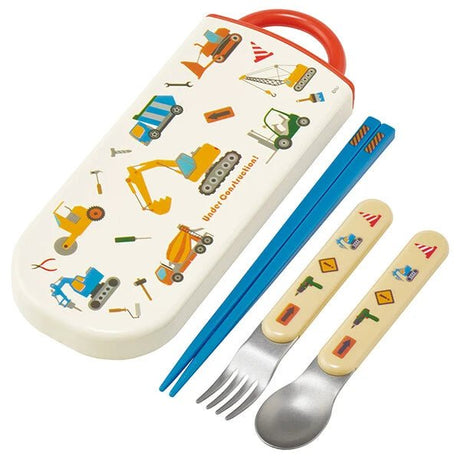 Skater Antibacterial Dishwasher-Safe Sliding Cutlery Set - Construction - Princess and the Pea Boutique