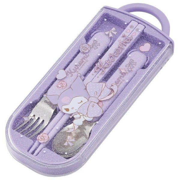 Skater Antibacterial Dishwasher - Safe Sliding Cutlery Set - Kuromi - Princess and the Pea Boutique