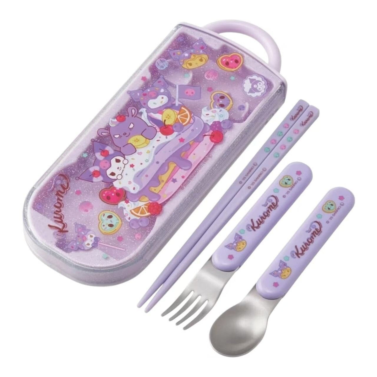 Skater Antibacterial Dishwasher-Safe Sliding Cutlery Set - KUROMI - Princess and the Pea Boutique