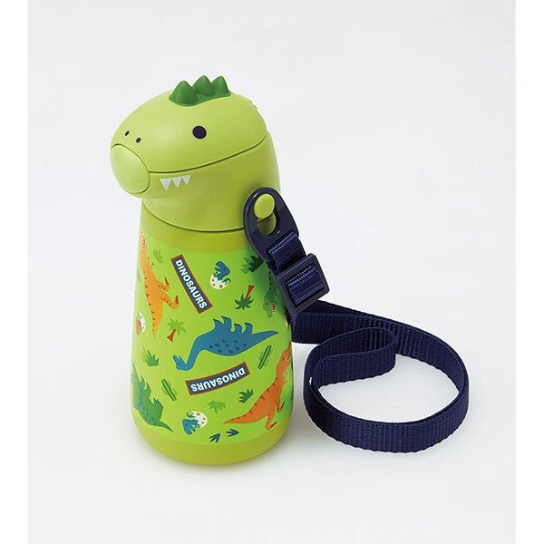 Skater Die-Cut Dinosaur Straw Water Bottle Stainless Steel 370ml - Princess and the Pea Boutique