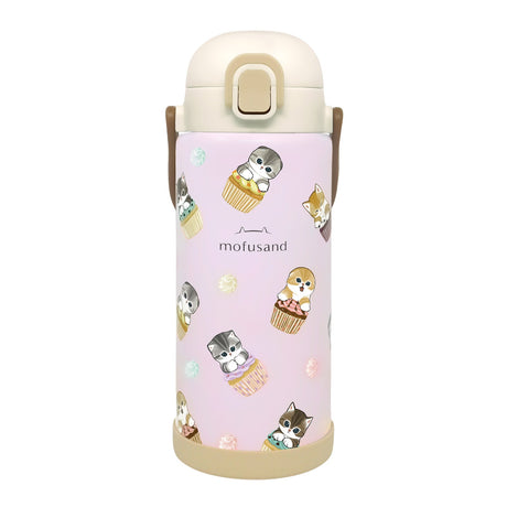 Skater Water Bottle Mofusand One Push Cupcakes 1000ml - Princess and the Pea Boutique