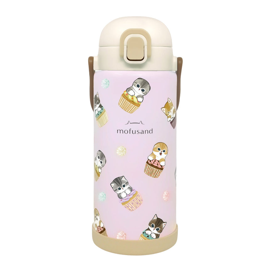 Skater Water Bottle Mofusand One Push Cupcakes 1000ml - Princess and the Pea Boutique
