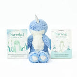 Slumberkins - Ocean Blue Narwhal Kin with Books - Princess and the Pea Boutique