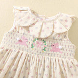 Smocked Floral Baby Dress with Ruffle Collar - Princess and the Pea Boutique