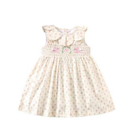 Smocked Floral Baby Dress with Ruffle Collar - Princess and the Pea Boutique