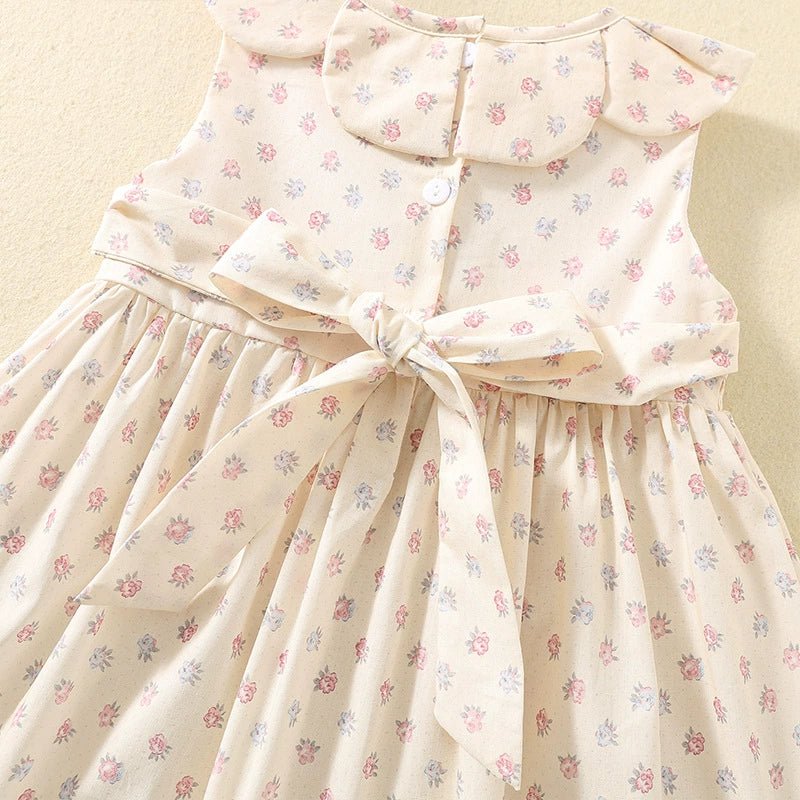 Smocked Floral Baby Dress with Ruffle Collar - Princess and the Pea Boutique