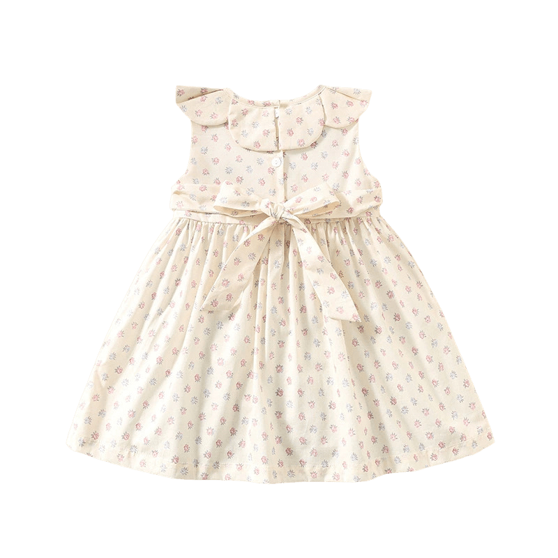 Smocked Floral Baby Dress with Ruffle Collar - Princess and the Pea Boutique