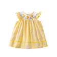 Smocked Yellow Gingham Baby Dress - Princess and the Pea Boutique