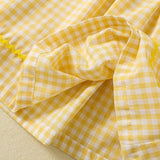 Smocked Yellow Gingham Baby Dress - Princess and the Pea Boutique