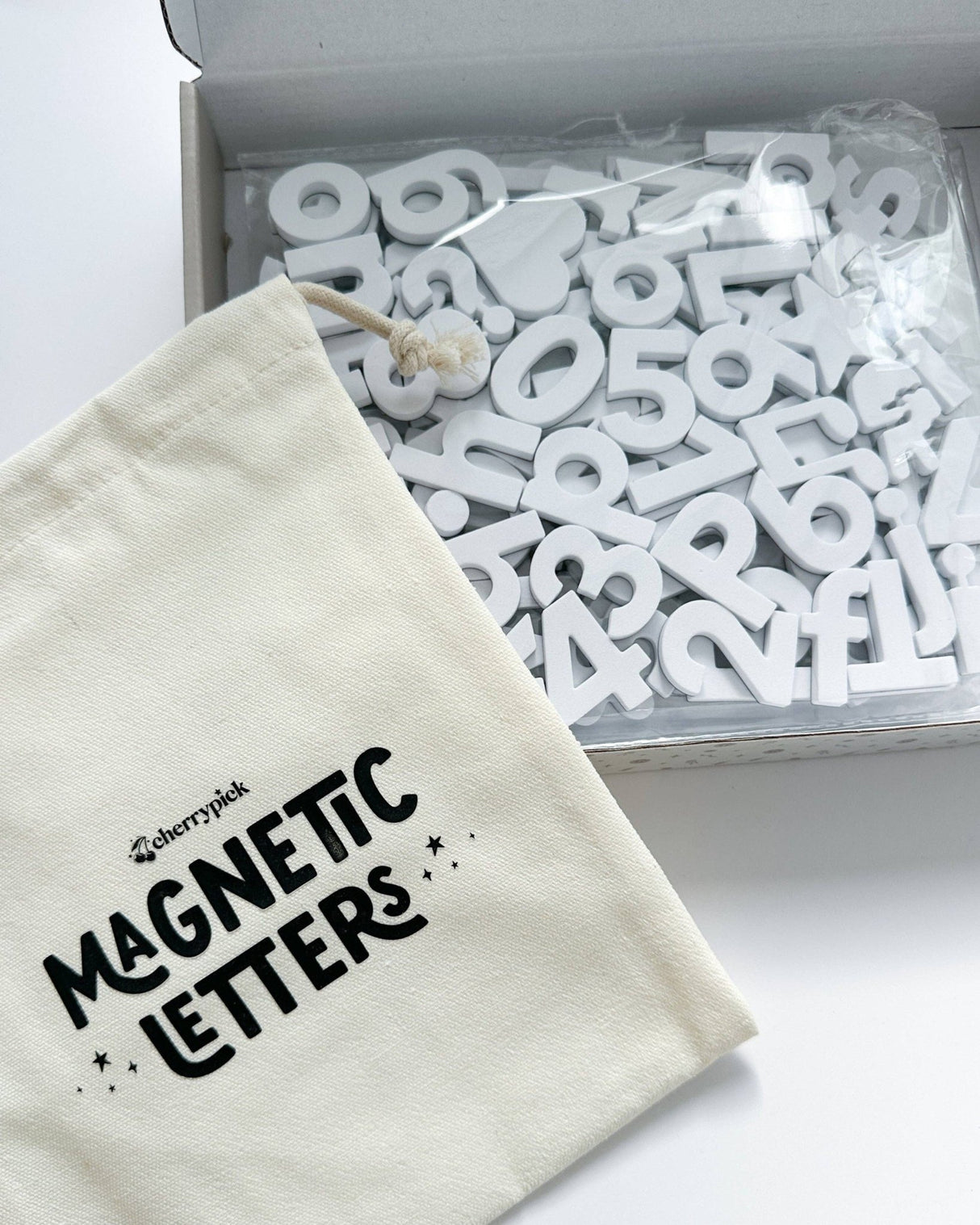 Soft Foam Magnetic Letters & Symbols 150pc Set: Milky White - Princess and the Pea Boutique