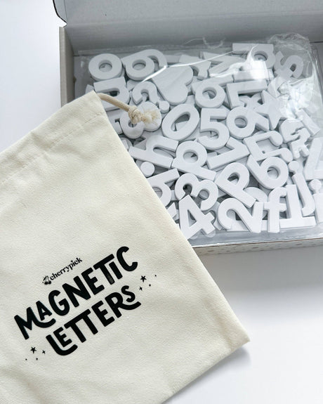 Soft Foam Magnetic Letters & Symbols 150pc Set: Milky White - Princess and the Pea Boutique