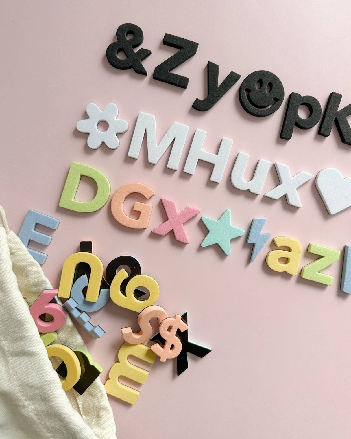 Soft Foam Magnetic Letters & Symbols 150pc Set: Pastel Rainbow - Princess and the Pea Boutique