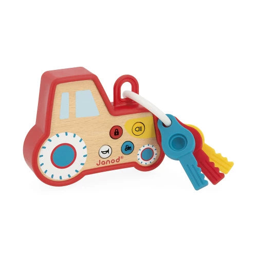 Janod Sound and Light Tractor Keychain (wood)