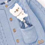 Souris Mini Baby Blue knitted cardigan - Princess and the Pea Boutique