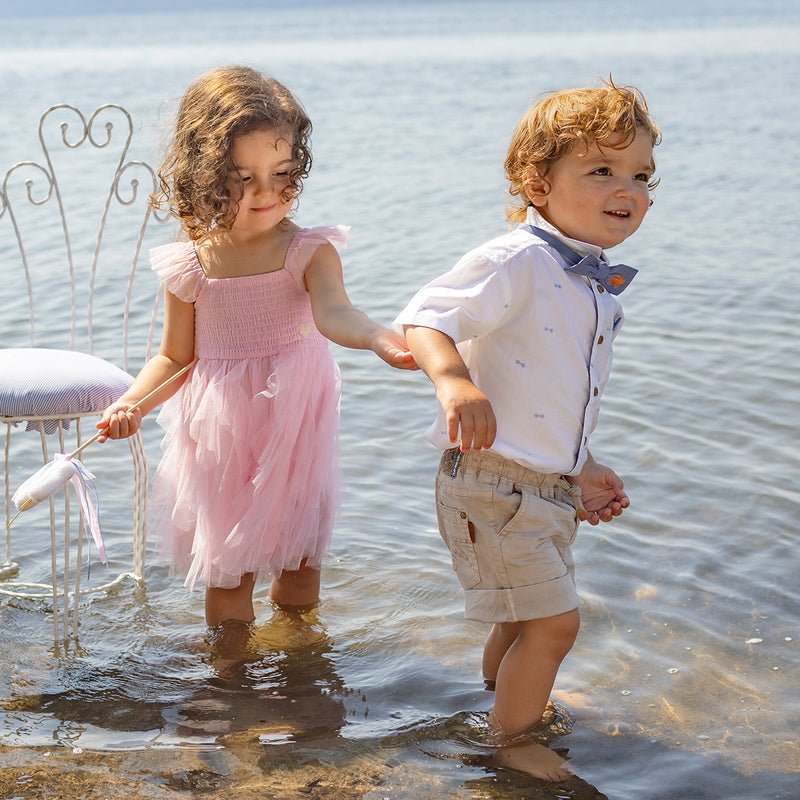 Souris Mini Baby Pink dress in soft tulle - Princess and the Pea Boutique