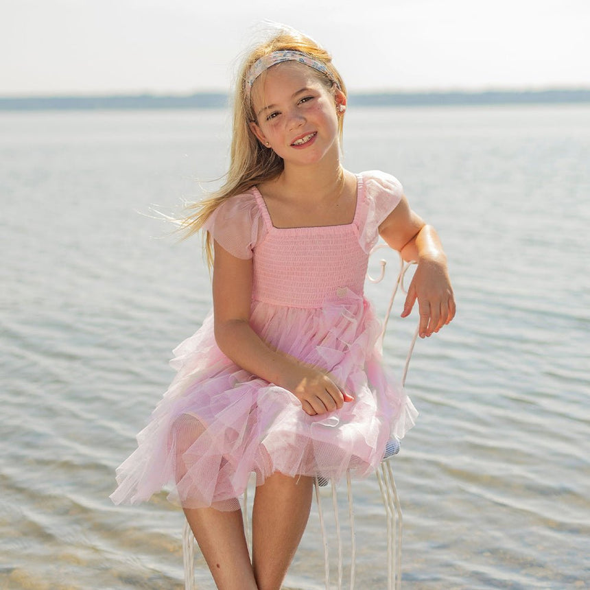 Souris Mini Child's Pink Dress in Soft Tulle - Princess and the Pea Boutique