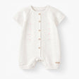 Souris Mini Cream knit romper with pointelle pattern - Princess and the Pea Boutique