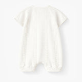 Souris Mini Cream knit romper with pointelle pattern - Princess and the Pea Boutique