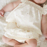 Souris Mini Two - piece cream checked and floral pattern set - Princess and the Pea Boutique
