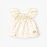 Souris Mini Two - piece cream checked and floral pattern set - Princess and the Pea Boutique