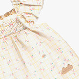 Souris Mini Two - piece cream checked and floral pattern set - Princess and the Pea Boutique