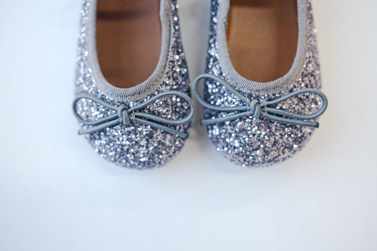 Sparkling Ballet Mary Jane - Gray - Princess and the Pea Boutique