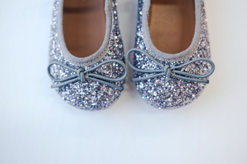 Sparkling Ballet Mary Jane - Gray - Princess and the Pea Boutique