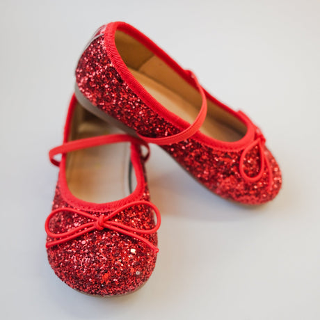 Sparkling Ballet Mary Jane - Red - Princess and the Pea Boutique