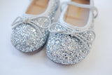 Sparkling Ballet Mary Jane - Silver - Princess and the Pea Boutique