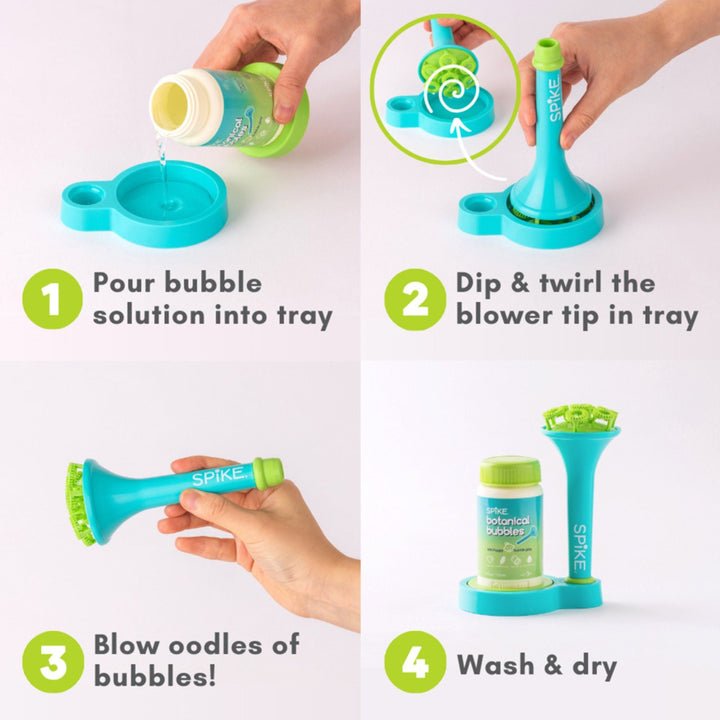 Spike Sensory Bubble Play Skin Happy Botanical Bubbles & Blower