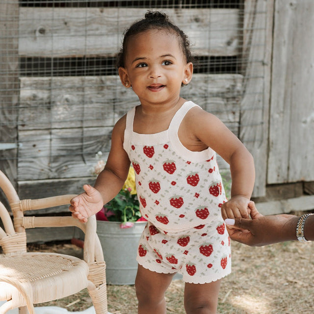 Strawberry Knit Short Set - Princess and the Pea Boutique