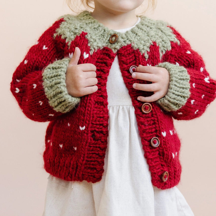 The Blueberry Hill Strawberry Cardigan - Princess and the Pea Boutique
