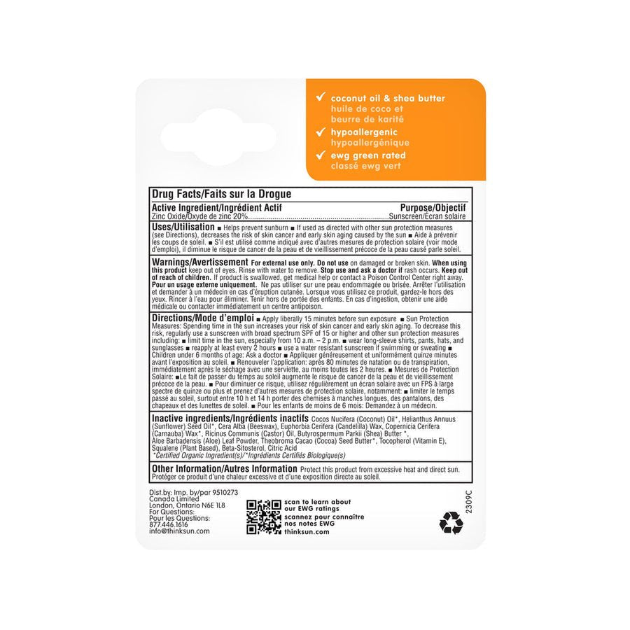 ThinkBaby Baby Mineral Based Sunscreen Stick - Princess and the Pea Boutique