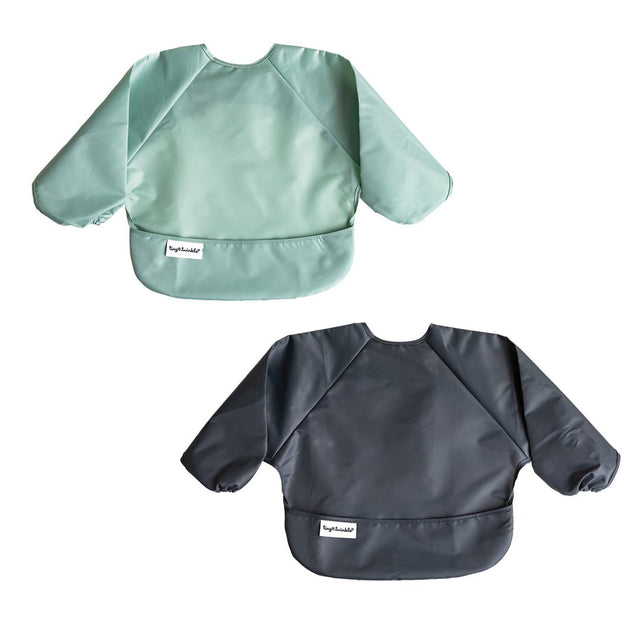 Tiny Twinkle - Full Sleeve Bib 2pk Sage + Charcoal 2 - 4y - Princess and the Pea Boutique