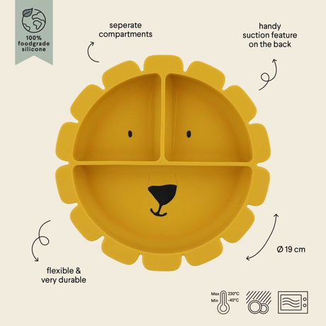 Trixie Silicone divided suction plate - Mr. Lion - Princess and the Pea Boutique