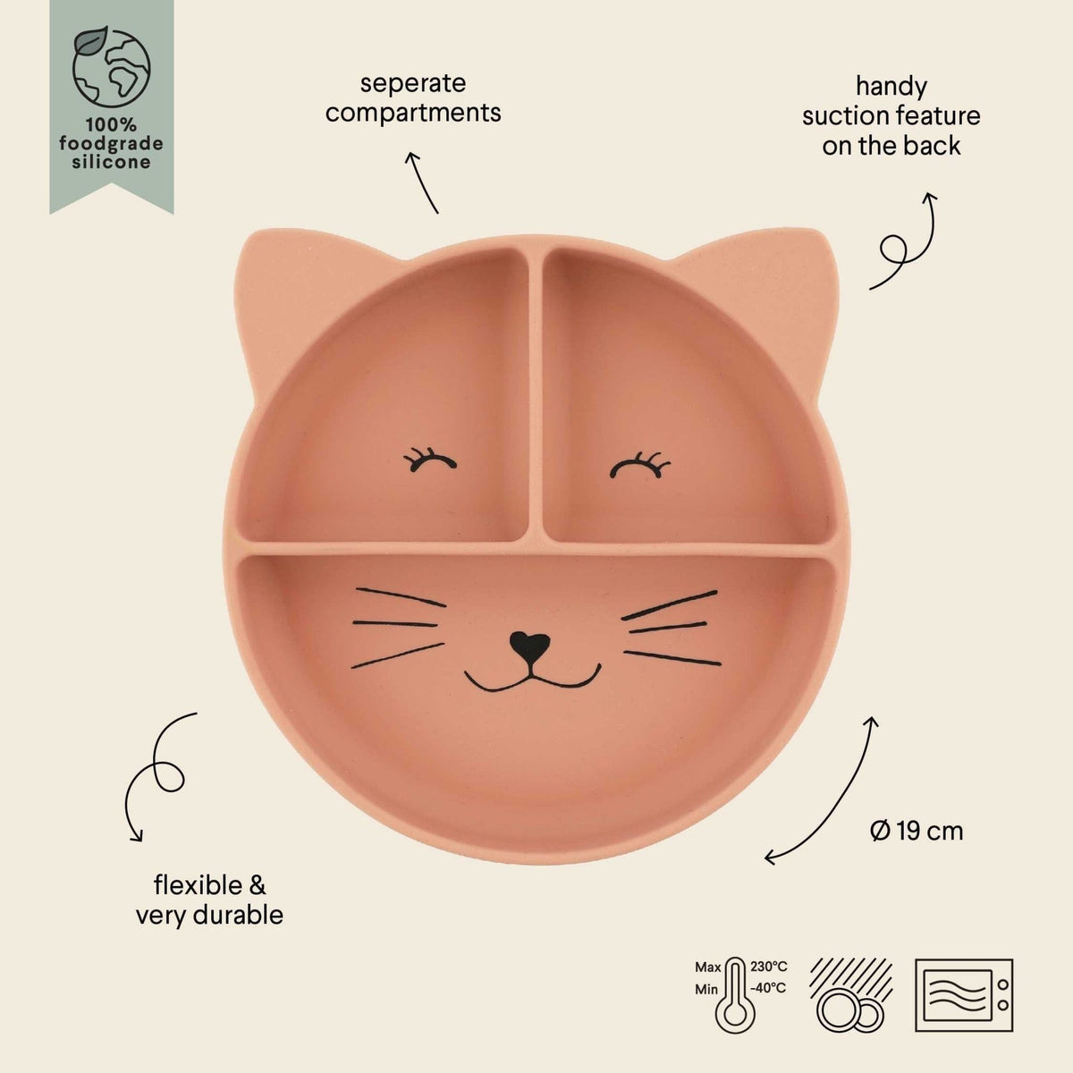 Trixie Silicone divided suction plate - Mrs. Cat - Princess and the Pea Boutique