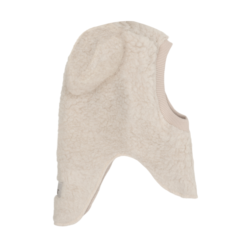 Huttelihut Balaclava Ears Wool Teddy - Cement
