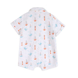 Viverano Organics Sailboat Baby Button Romper (Organic Muslin) - Princess and the Pea Boutique