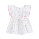 Viverano Organics Sylvie Flower Baby Dress + Bloomer - White - Princess and the Pea Boutique