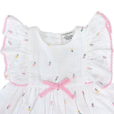 Viverano Organics Sylvie Flower Baby Dress + Bloomer - White - Princess and the Pea Boutique