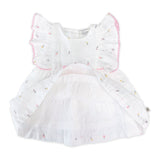 Viverano Organics Sylvie Flower Baby Dress + Bloomer - White - Princess and the Pea Boutique