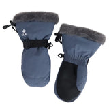 Calikids Faux Fur Cuff Waterproof Mitten - Blue Stone
