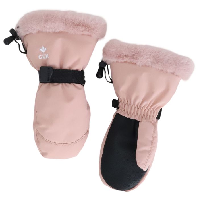 Calikids Faux Fur Cuff Waterproof Mitten - Rose