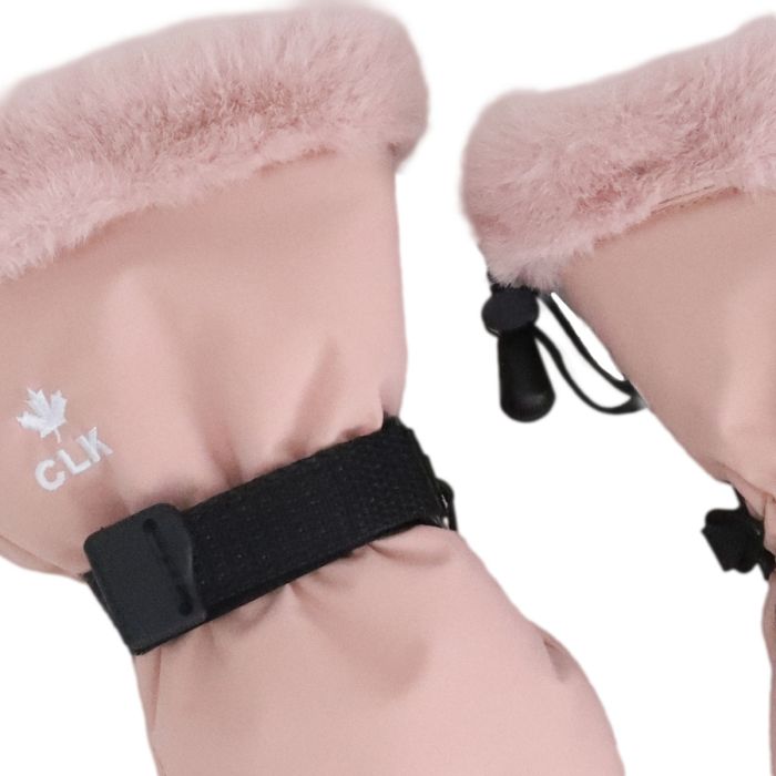 Calikids Faux Fur Cuff Waterproof Mitten - Rose