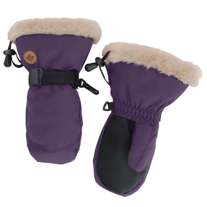 Calikids Faux Fur Cuff Waterproof Mitten - Grape