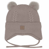 Calikids Knit Soft Touch Hat 2 Fur PomPom - Sand