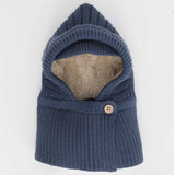 Calikids Knit Soft Touch Balaclava with button - Blue