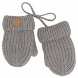 Calikids Soft Touch Knit Mitten With Cord - Moonbeam