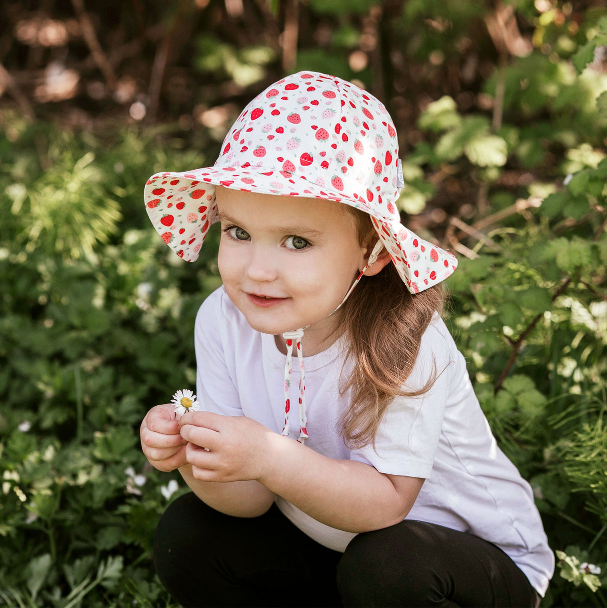 Chapeaux souples en coton pour enfants - Marguerite rose 